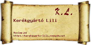 Kerékgyártó Lili névjegykártya