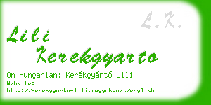 lili kerekgyarto business card