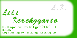 lili kerekgyarto business card